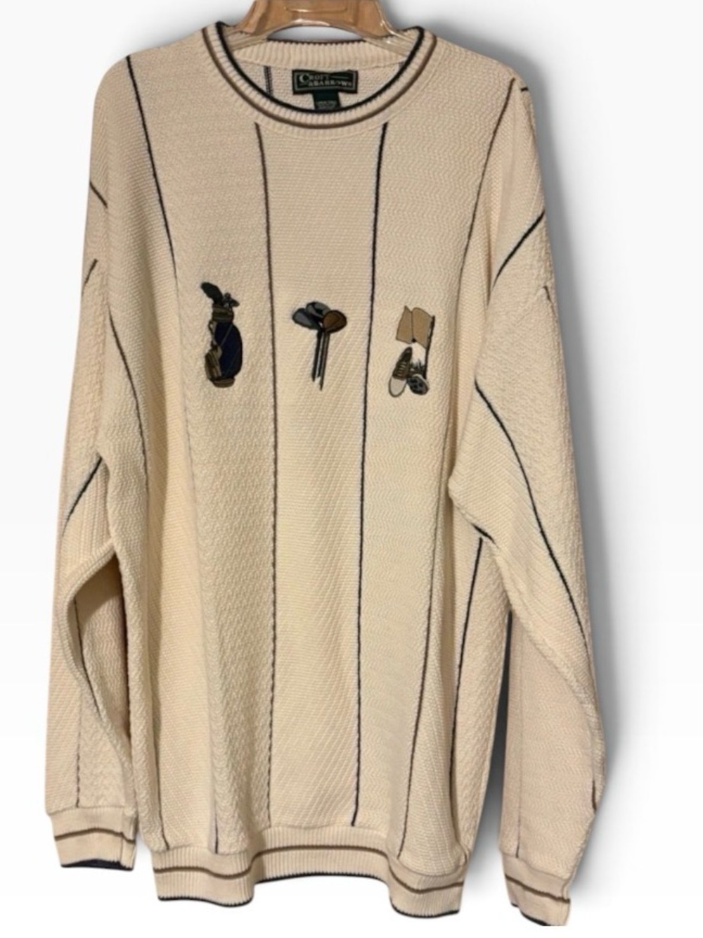 Men’s Croft & Barrow Golf Embroidered Sweater Size Large Tall Fall Sweater